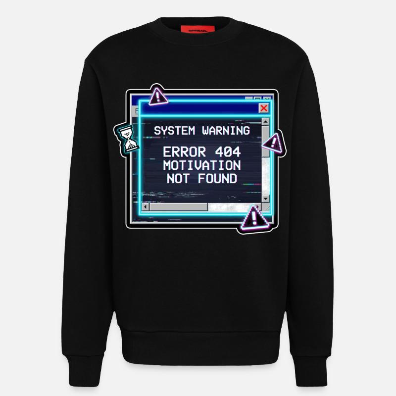 Error 404 Motivation Glitch - Sweatshirt - made by SPREAD - SOLID BLACK
