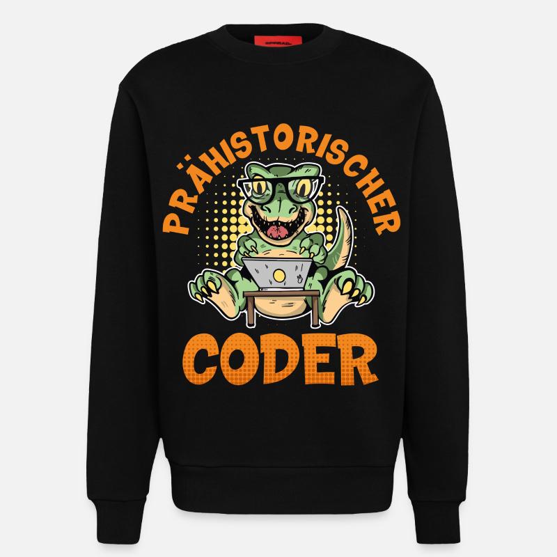 Programmation PRÉHISTORIQUE : Divertissement du CODER - Sweat bio décontracté fabriqué en UE - SOLID BLACK