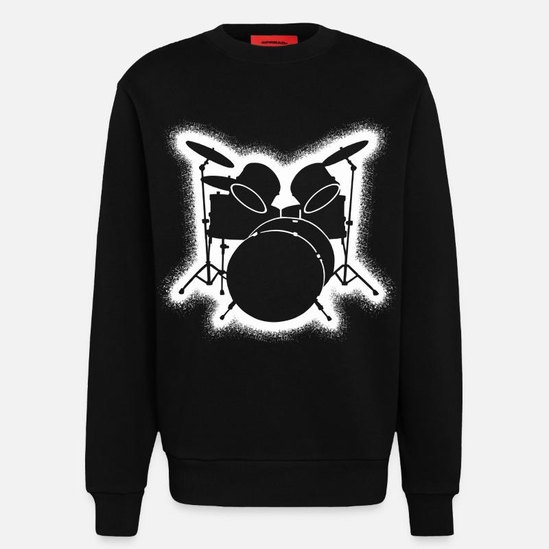 Drums Drummers Drummers - Sweatshirt - made by SPREAD  - SOLID BLACK