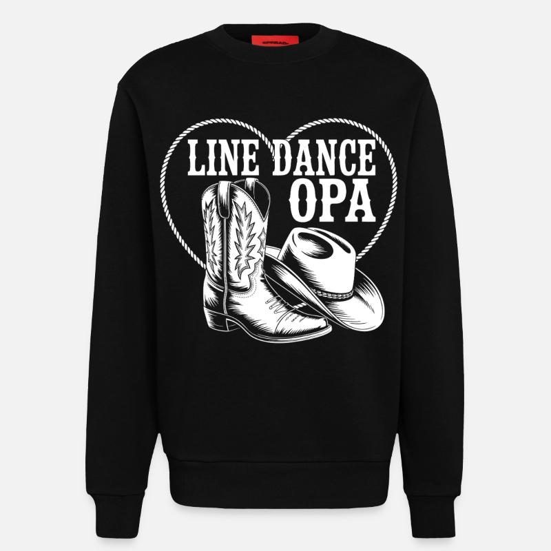 Line Dance Opa Herz Boot - Sweatshirt - made by SPREAD - SOLID BLACK