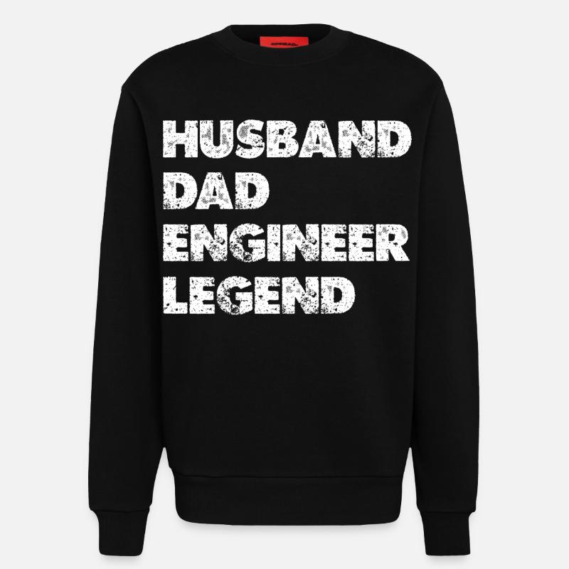 Husband Dad Engineer Legend - Sweatshirt - made by SPREAD - SOLID BLACK
