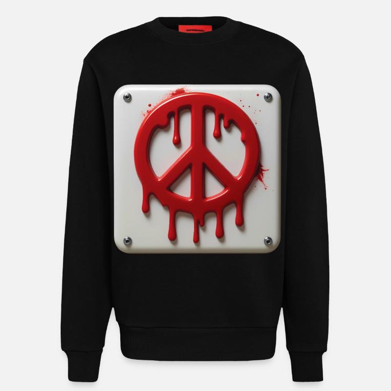 FRIEDENSNOTFALL #2 – Frieden & Liebe - Sweatshirt - made by SPREAD  - SOLID BLACK