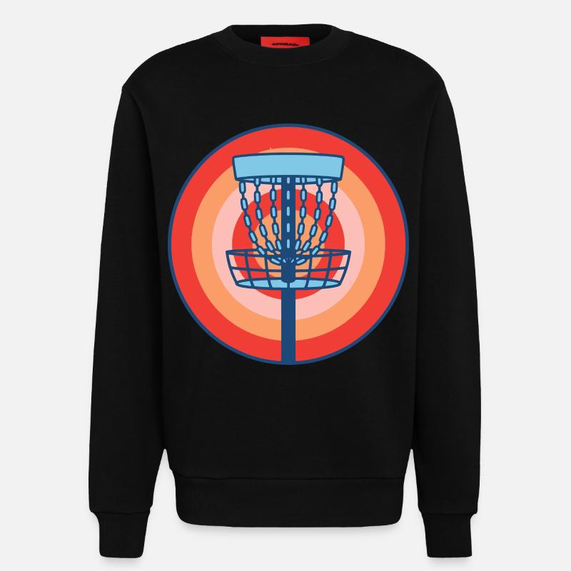 Disc Golf Basket Retro fliegende Discgolf-Szene - Sweatshirt - made by SPREAD  - SOLID BLACK