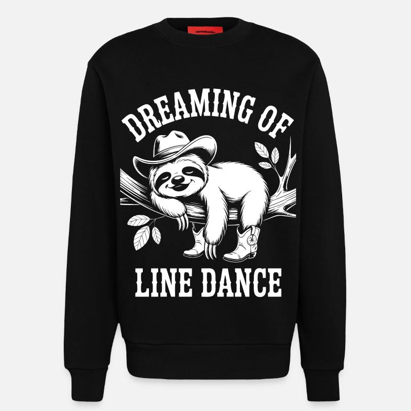 Faultier Träumt Line Dance - Sweatshirt - made by SPREAD  - SOLID BLACK