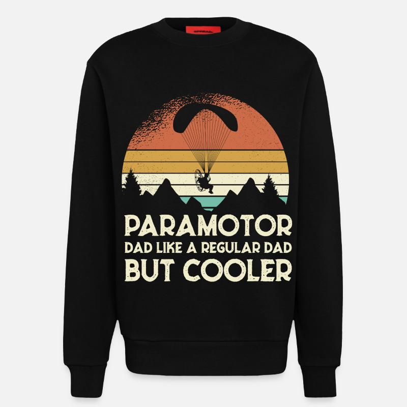 Paramotor Dad Retro Sunset - Sweatshirt - made by SPREAD  - SOLID BLACK