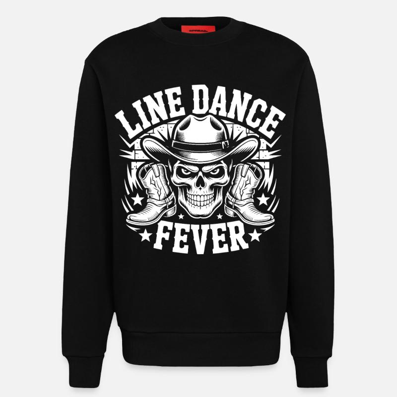 Line Dance Forever Skull - Sweatshirt - made by SPREAD  - SOLID BLACK