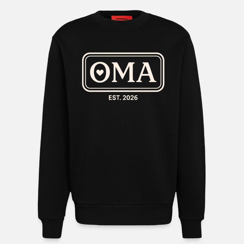OMA EST. 2026 Stolze Großmutter Ankündigung - Sweatshirt - made by SPREAD  - SOLID BLACK