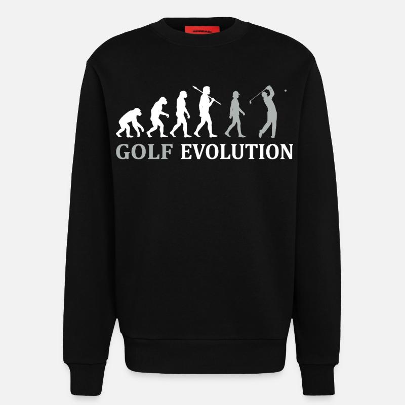Golf Evolution – The Perfect Golfer's Gift - Sweatshirt - made by SPREAD  - SOLID BLACK