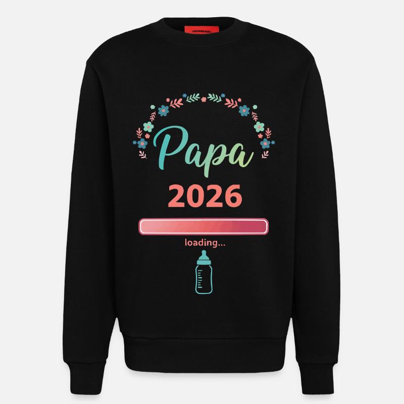 Papa 2026 Loading – Werdender Vater - Sweatshirt - made by SPREAD  - SOLID BLACK