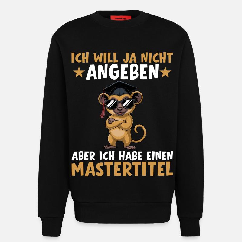 Master's degree passed Master's examination - Sweatshirt - made by SPREAD  - SOLID BLACK