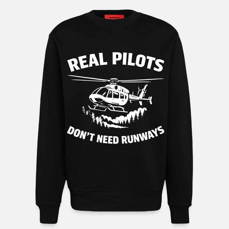 Helicopter pilot Helicopter pilot - Sweatshirt - made by SPREAD - SOLID BLACK
