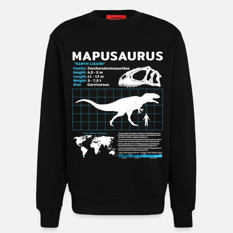 Fiche d’information sur Mapusaurus - Sweat bio décontracté fabriqué en UE - SOLID BLACK