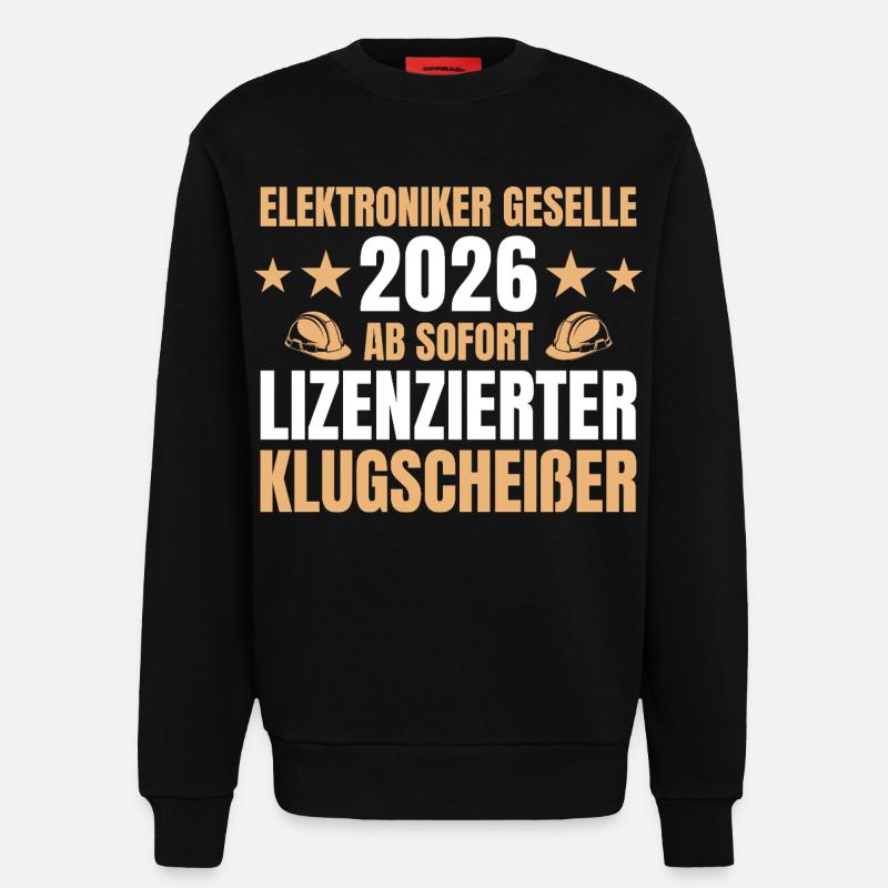 Electronics Technician Journeyman 2026 Completed Training - Sweatshirt - made by SPREAD  - SOLID BLACK