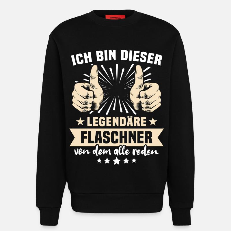 Flaschner Sprüche - Sweatshirt - made by SPREAD  - SOLID BLACK