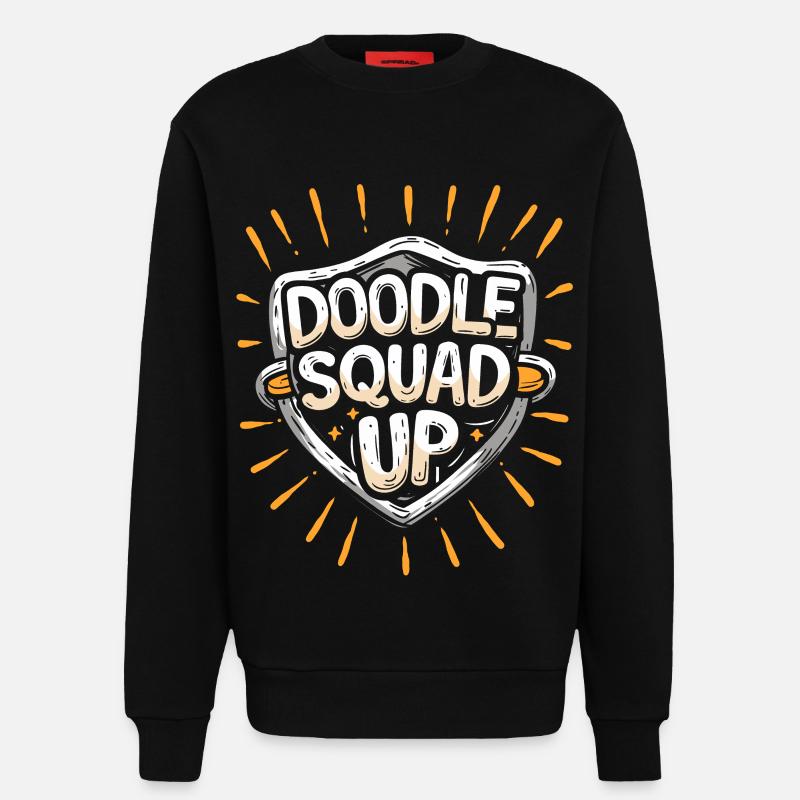 Doodle Squad Up Doodle Drawing - Sweatshirt - made by SPREAD  - SOLID BLACK