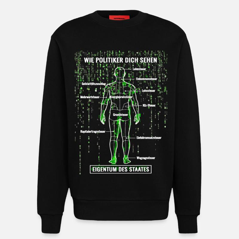 Systemfehler Steuerzahler - Matrix Zerlegeplan  - Sweatshirt - made by SPREAD  - SOLID BLACK