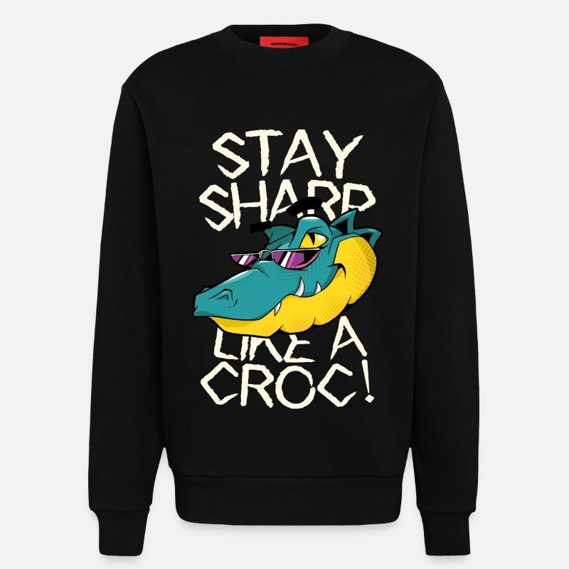 Stay sharp - Crocodile with style - Sweatshirt - made by SPREAD  - SOLID BLACK
