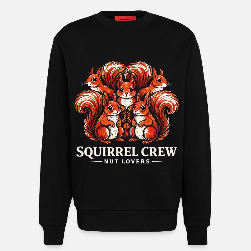 Squirrel Crew - Nut Lovers Eichhörnchen Gang - Sweatshirt - made by SPREAD  - SOLID BLACK