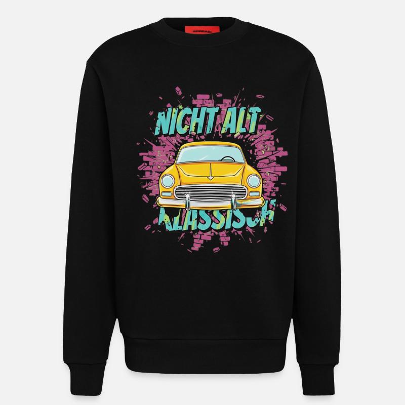 Oldtimer Auto – Nicht Alt Klassisch - Sweatshirt - made by SPREAD  - SOLID BLACK