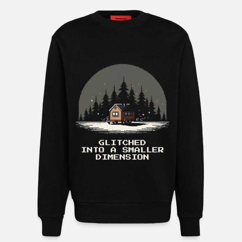 Dimension plus petite buggée | Micro-maison - Sweat bio décontracté fabriqué en UE - SOLID BLACK
