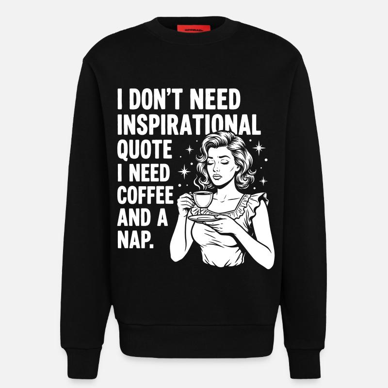 Echte Kaffeeliebe Nickerchen Statement - Sweatshirt - made by SPREAD  - SOLID BLACK