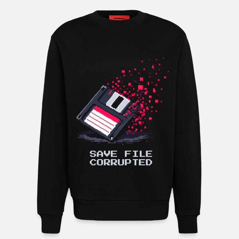 Save File Broken | Undertaker Irony - Sweatshirt - made by SPREAD  - SOLID BLACK