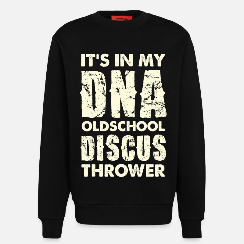 DNA Oldschool Diskuswerfer - Sweatshirt - made by SPREAD  - SOLID BLACK