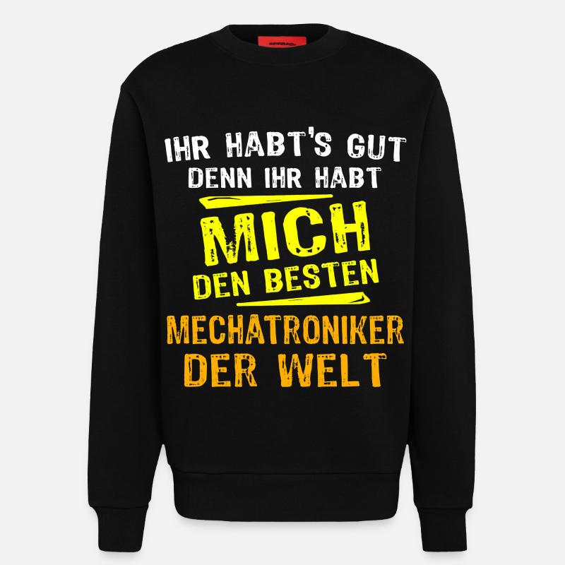 Mechatronics Technician Gift - Sweatshirt - made by SPREAD  - SOLID BLACK
