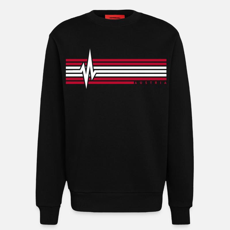 Heartbeat Austria ECG Austria Austrians - Sweatshirt - made by SPREAD  - SOLID BLACK