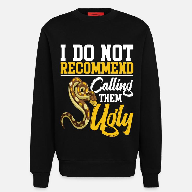 Schlangenliebhaber Reptiliengehege Python Futter Burmeser - Sweatshirt - made by SPREAD - SOLID BLACK