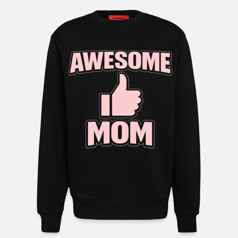 AWESOME MOM – Pink Cool Statement - Sweatshirt - made by SPREAD - SOLID BLACK