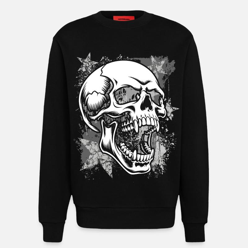Grunge Schädel Farbspritzer - Sweatshirt - made by SPREAD  - SOLID BLACK