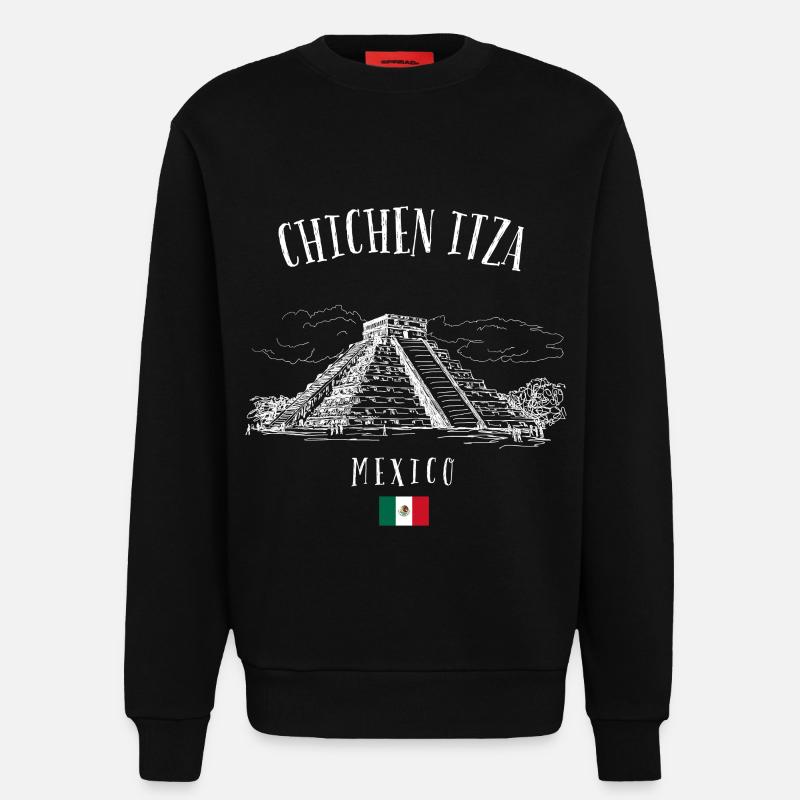 Chichen Itza Pyramide Mexiko - Sweatshirt - made by SPREAD  - SOLID BLACK