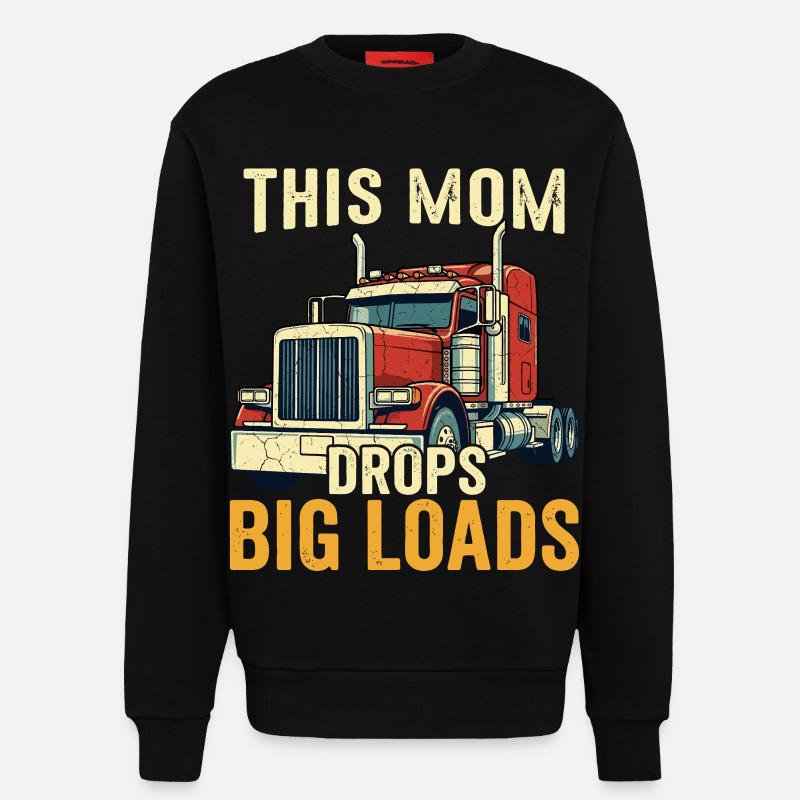 Lkw-Fahrer, Mutter, Sattelzugfahrerin, Mutter - Sweatshirt - made by SPREAD  - SOLID BLACK