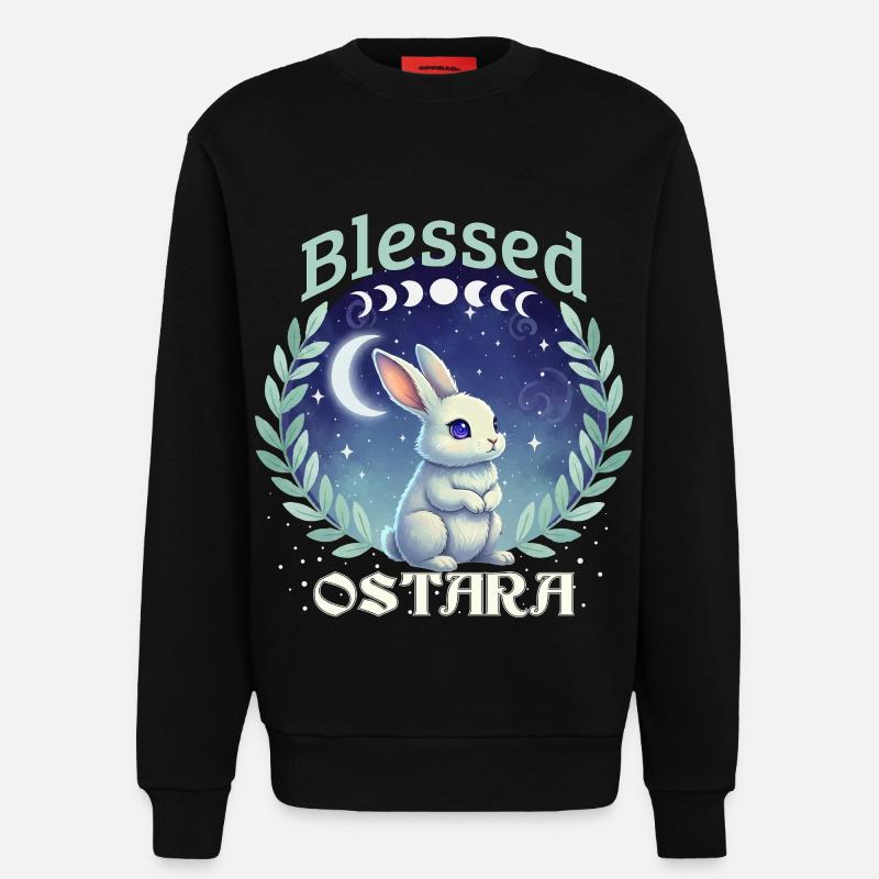Ostara Happy Easter Pagan Spring - Sweatshirt - made by SPREAD  - SOLID BLACK