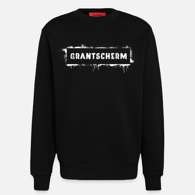 Grantscherm – Viennese dialect saying Grantig - Sweatshirt - made by SPREAD  - SOLID BLACK