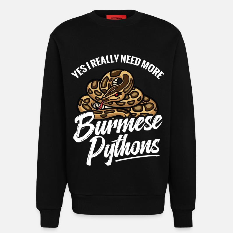 Python-Liebhaber Schlangen-Mama Terrarium-Reptilien-Papa - Sweatshirt - made by SPREAD  - SOLID BLACK