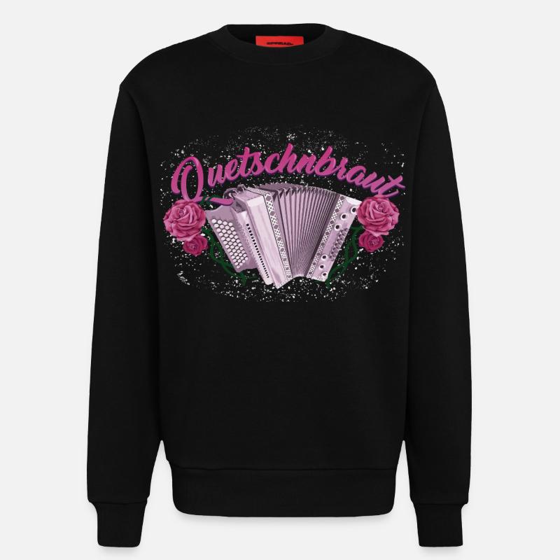 Squeeze Bride - Harmonica with Roses - Sweatshirt - made by SPREAD  - SOLID BLACK