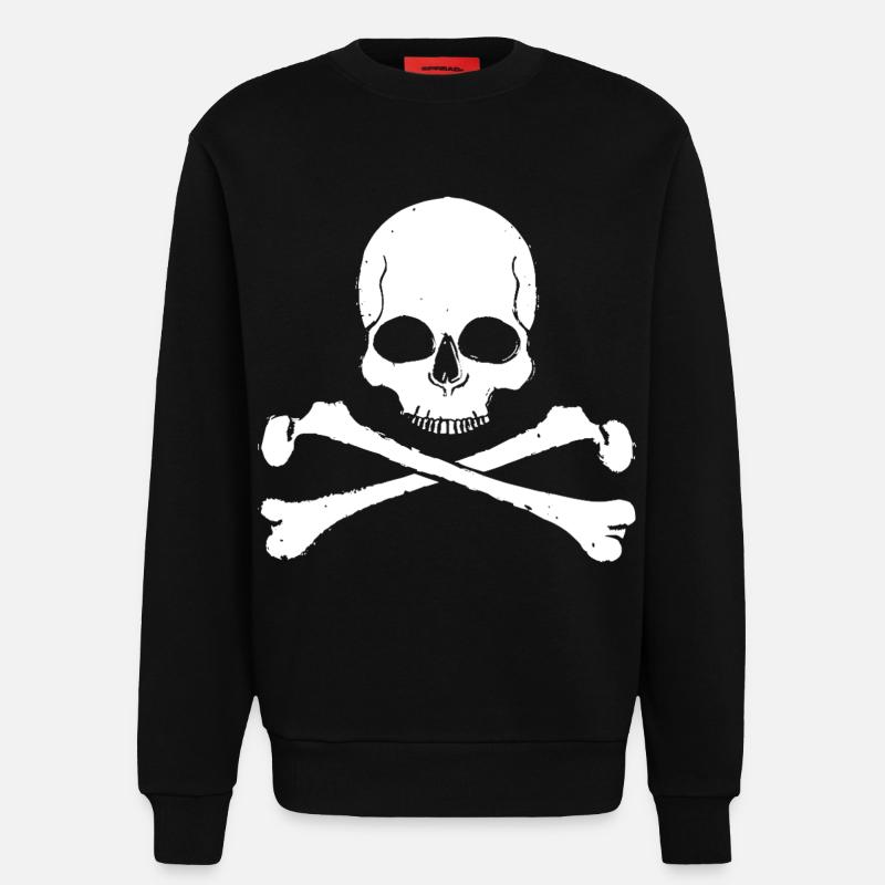 Skull Cross Pattern Skull - Sweatshirt - made by SPREAD  - SOLID BLACK