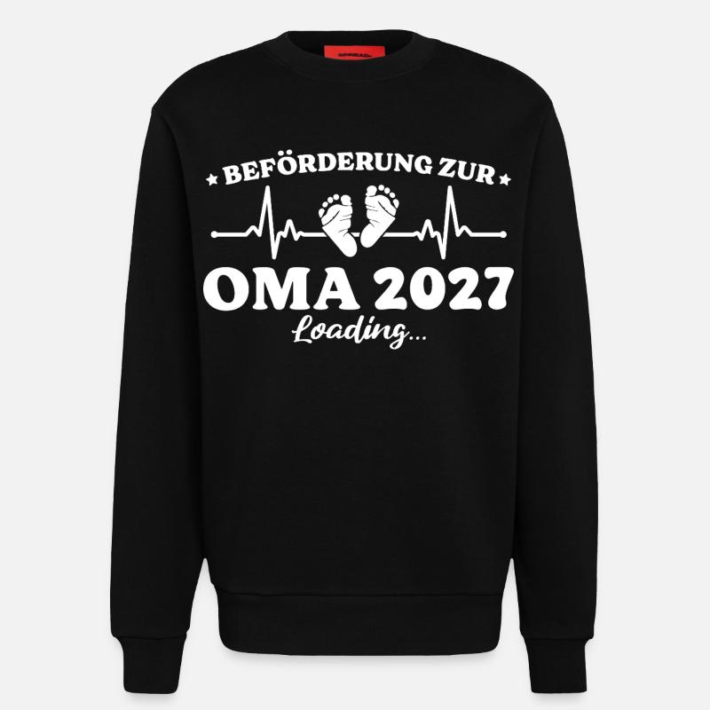 Beförderung zur Oma 2027 Loading Geschenk - Sweatshirt - made by SPREAD  - SOLID BLACK