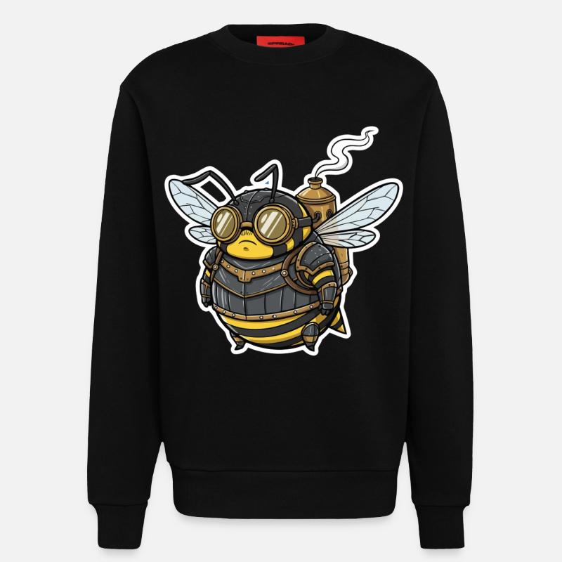 Steampunk Worker Bee Gepanzerte Brille - Sweatshirt - made by SPREAD  - SOLID BLACK