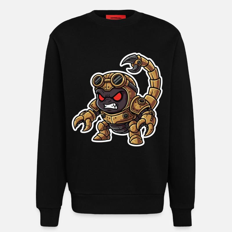 Skorpion Bionic Steampunk Krieger Messingnieten - Sweatshirt - made by SPREAD  - SOLID BLACK