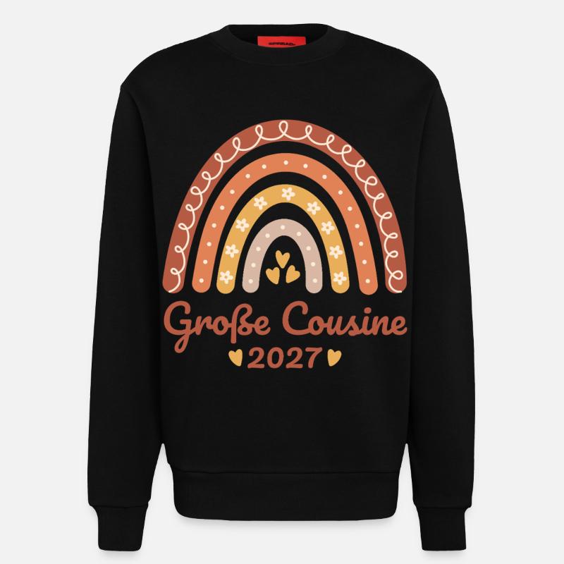 Große Cousine 2027 Boho Regenbogen - Sweatshirt - made by SPREAD  - SOLID BLACK