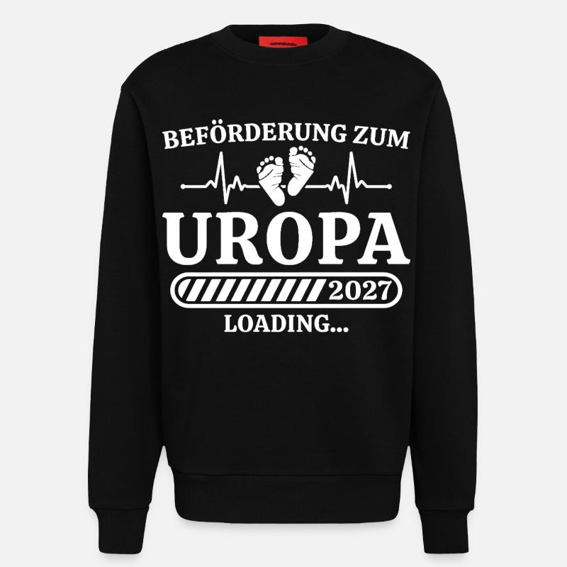 Uropa 2027 Loading – Geschenk Schwangerschaft - Sweatshirt - made by SPREAD  - SOLID BLACK
