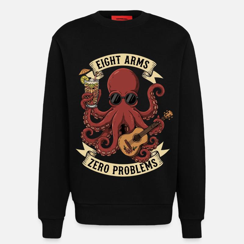 Eight Arms Zero Problems - Sweatshirt - made by SPREAD  - SOLID BLACK