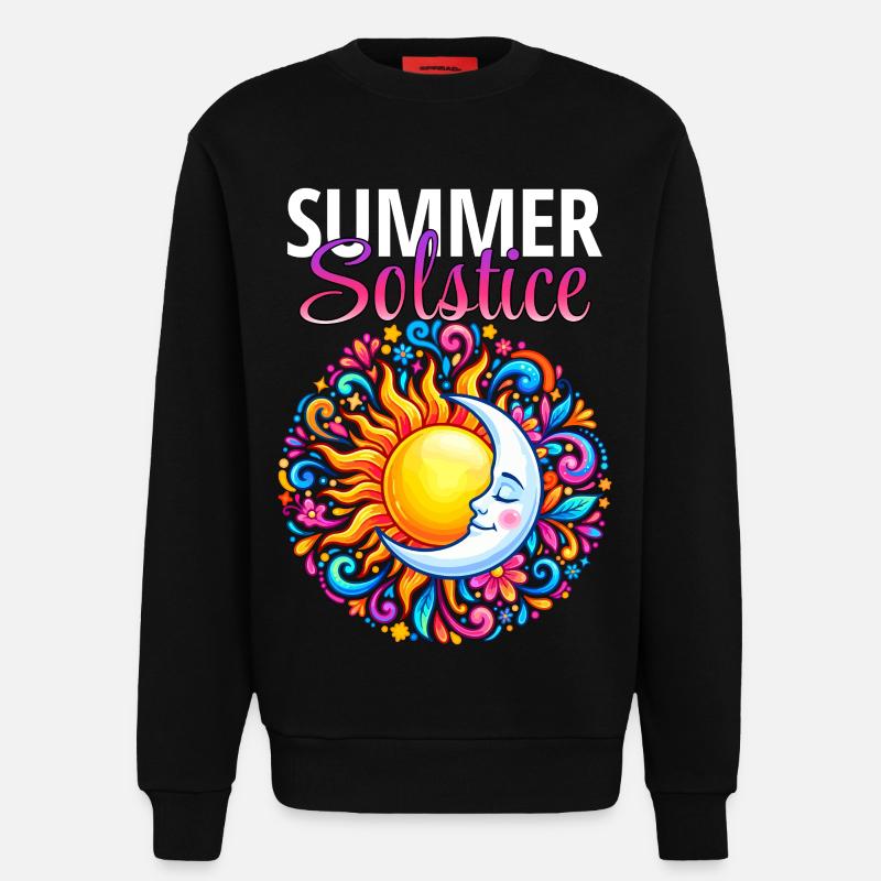 Litha Pagan Solstice d’été Midsommar - Sweat bio décontracté fabriqué en UE - SOLID BLACK