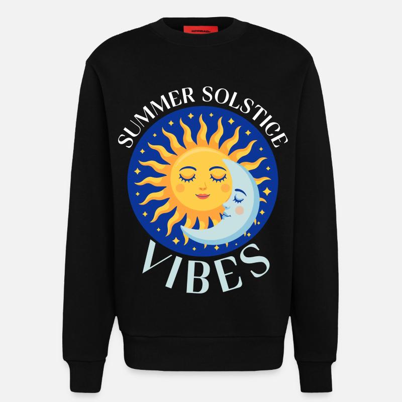 Litha Pagan Solstice d’été Midsommar - Sweat bio décontracté fabriqué en UE - SOLID BLACK