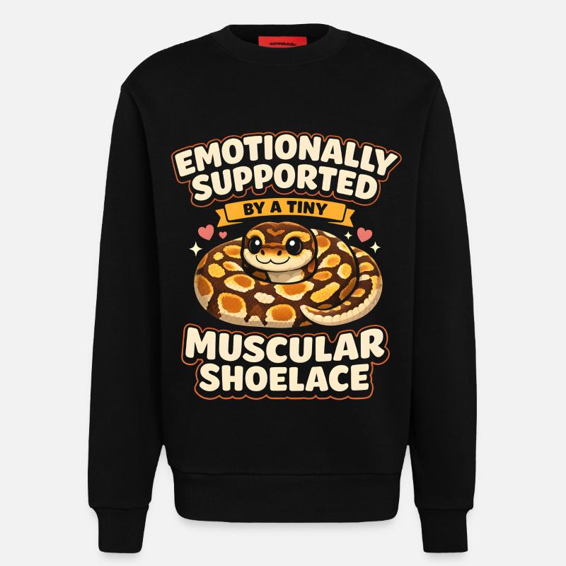 Lacets musclés | Humour du Python Roi - Sweat bio décontracté fabriqué en UE - SOLID BLACK