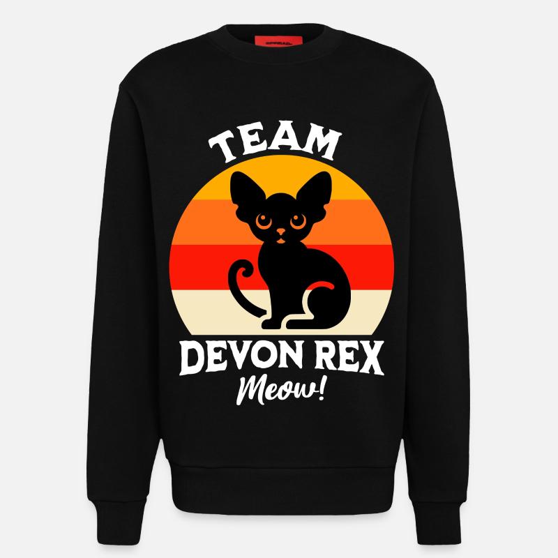 Team Devon Rex - Sweatshirt - made by SPREAD  - SOLID BLACK