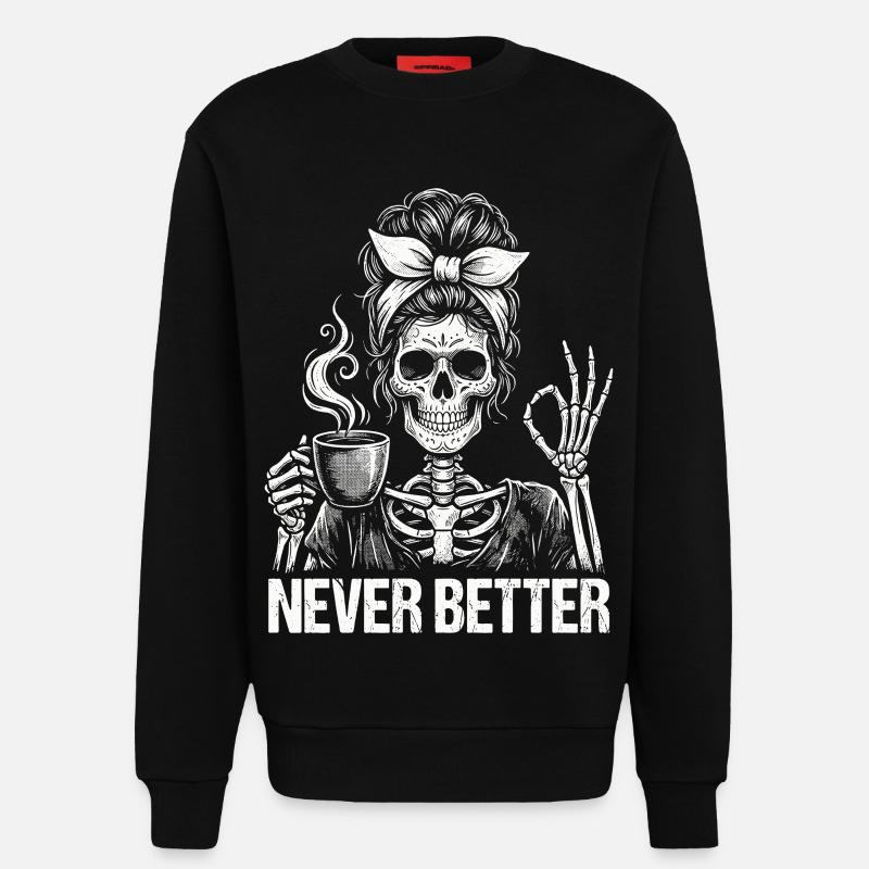 Kaffee, Kaffeetrinker, Kaffeetrinkerin, lustig - Sweatshirt - made by SPREAD  - SOLID BLACK